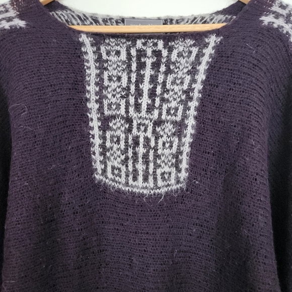 WOODEN SHIPS Women's Sweater Medium Mohair Aztec Paola Buendia Embroidered - Picture 7 of 9